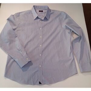 Men's UNTUCKit Long Sleeve Button Down Shirt, XL,‎ Blue Striped